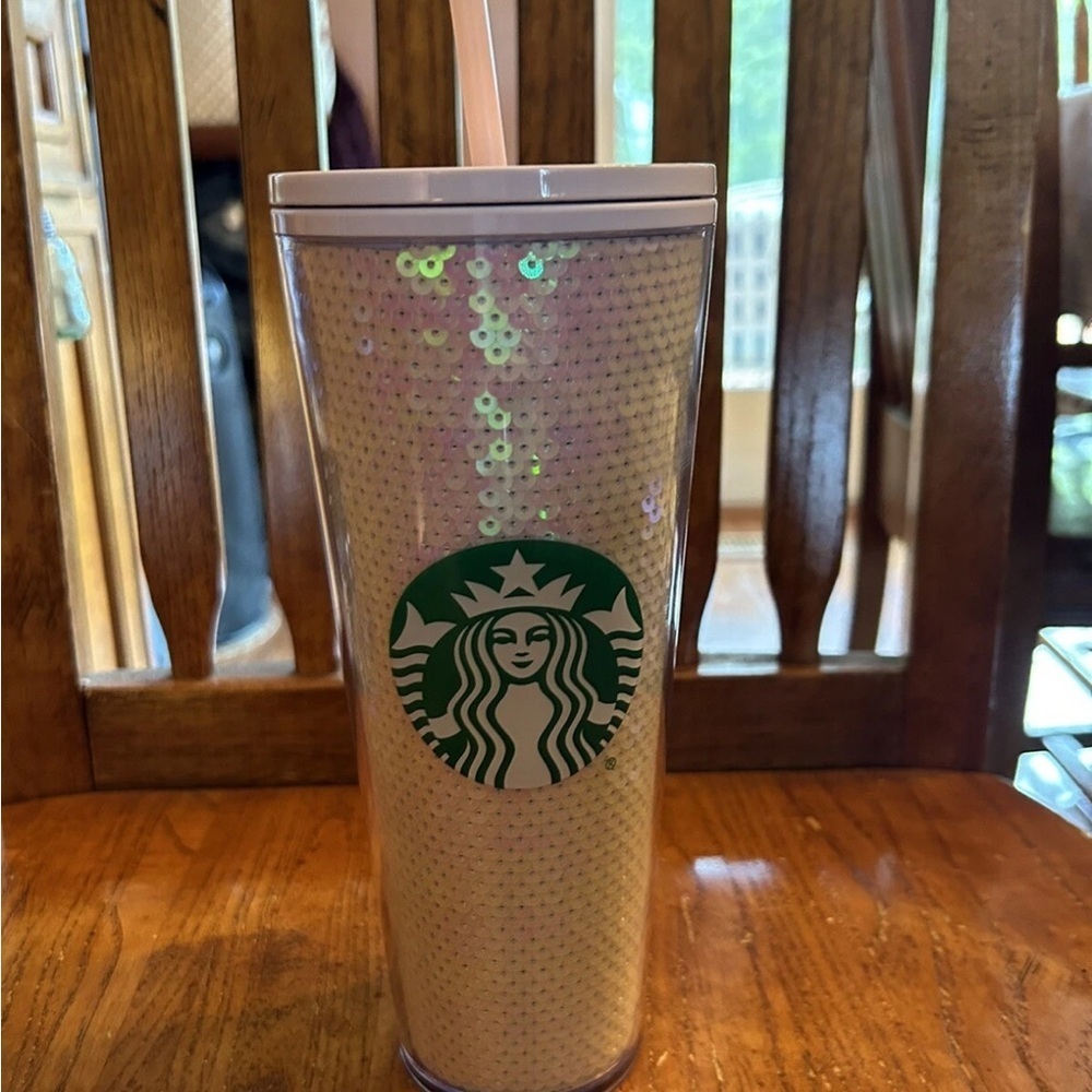 Starbucks Iridescent Sequin Tumbler with Straw - Picture 1 of 2